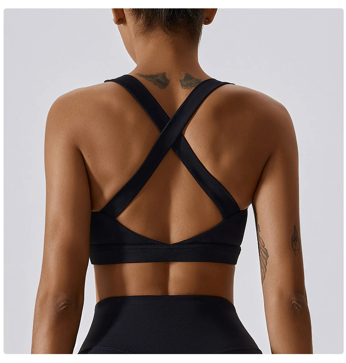 Bravellea Crossed Shoulder Strap Sports Bra - Summer Yoga Running Top