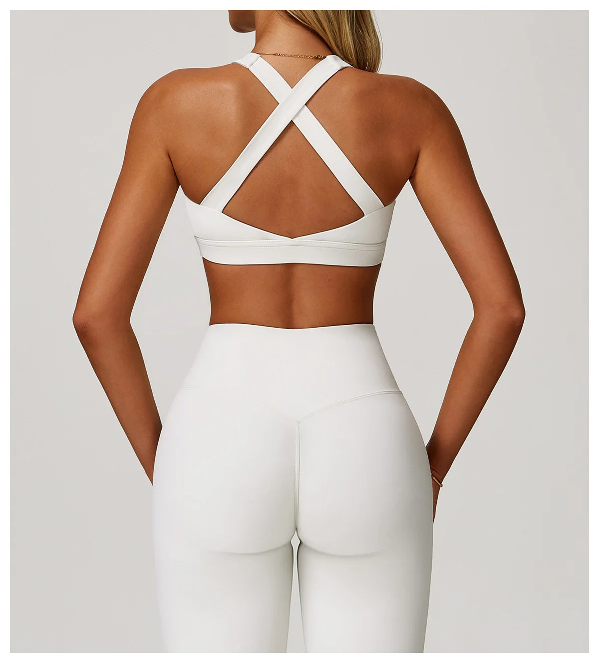 Bravellea Crossed Shoulder Strap Sports Bra - Summer Yoga Running Top