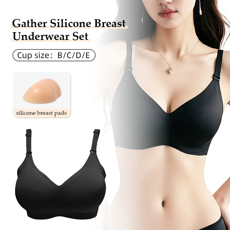 Bravellea Silicone Breast Form Bra - Crossdresser B-E Cup Detachable Cosplay