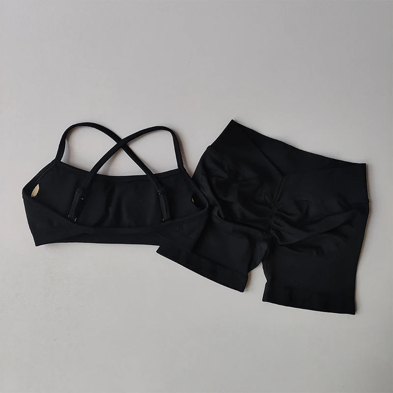Bravellea Shockproof Seamless Sports Bra - Beautiful Back Gym Crop Top