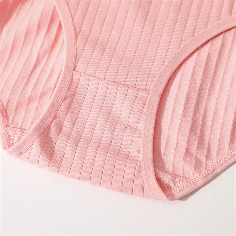 Bravellea Cotton Striped Panties 4-Pack - High Waist Breathable Briefs