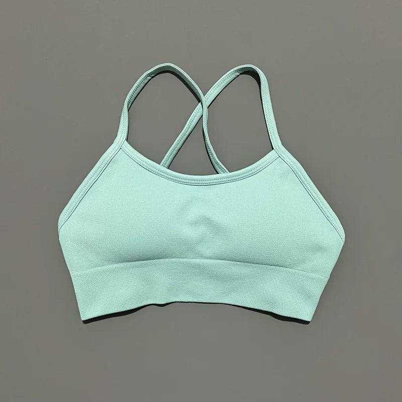 Bravellea Seamless Sports Bra - Push-Up Yoga Top with Removable Pads