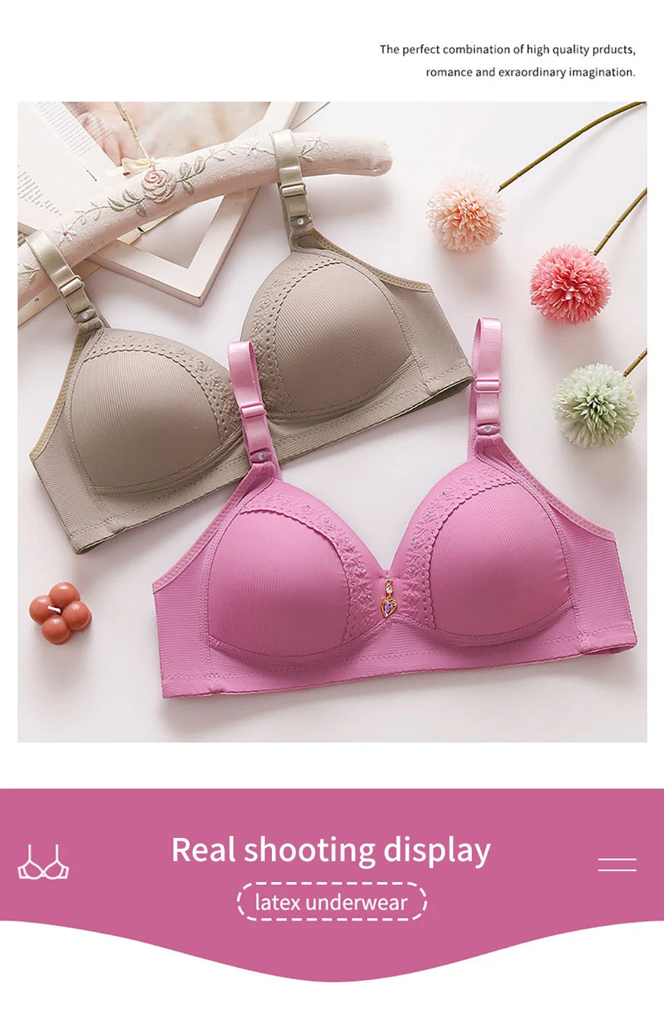 Bravellea Plus Size Nursing Bra - Wireless Side Gather Full Cup Support
