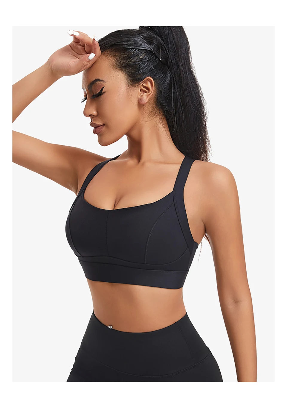 Bravellea High Impact Sports Bra - Criss Cross Back Shockproof Workout Top