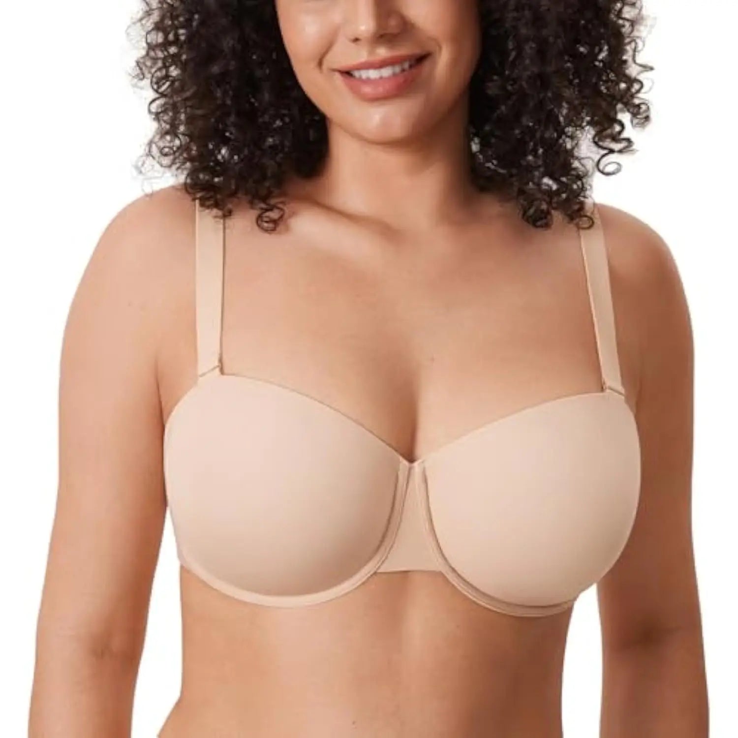 Bravellea Plus Size Balconette Bra - Full Coverage Seamless Unlined Underwire