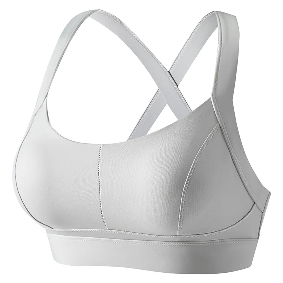 Bravellea High Impact Sports Bra - Criss Cross Back Shockproof Workout Top