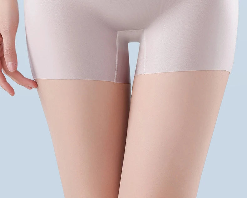 Bravellea Ice Silk Boxer Briefs 3-Pack - Women's Seamless High Waist Safety Shorts.