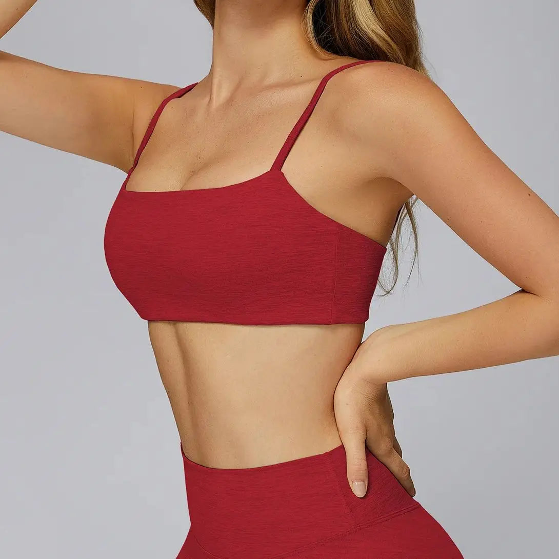 Bravellea Hollow Back Yoga Bra - Push-Up Quick-Drying Fitness Sports Top