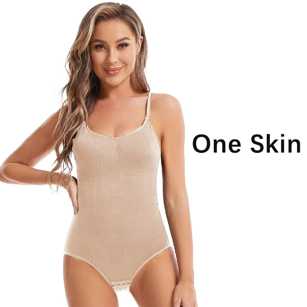 Bravellea Seamless Shapewear Bodysuit - Slimming Butt Lifter Open Crotch
