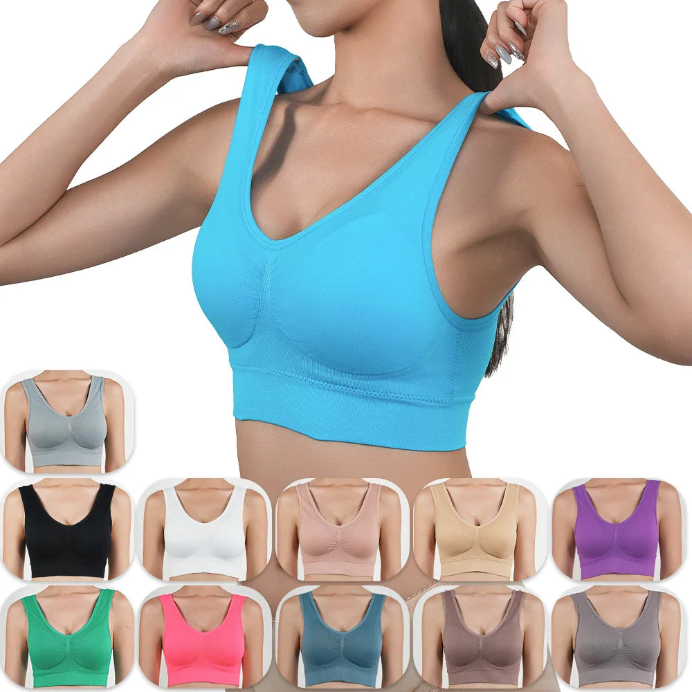 Bravellea Sports Bra - Removable Padded Shockproof Fitness Yoga Vest S-5XL