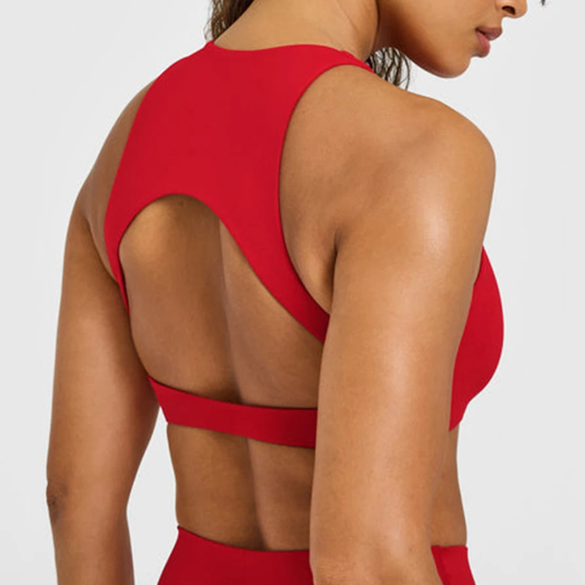 Bravellea High Neck Sports Bra & Leggings Set - Gym Top with Built-In Cups