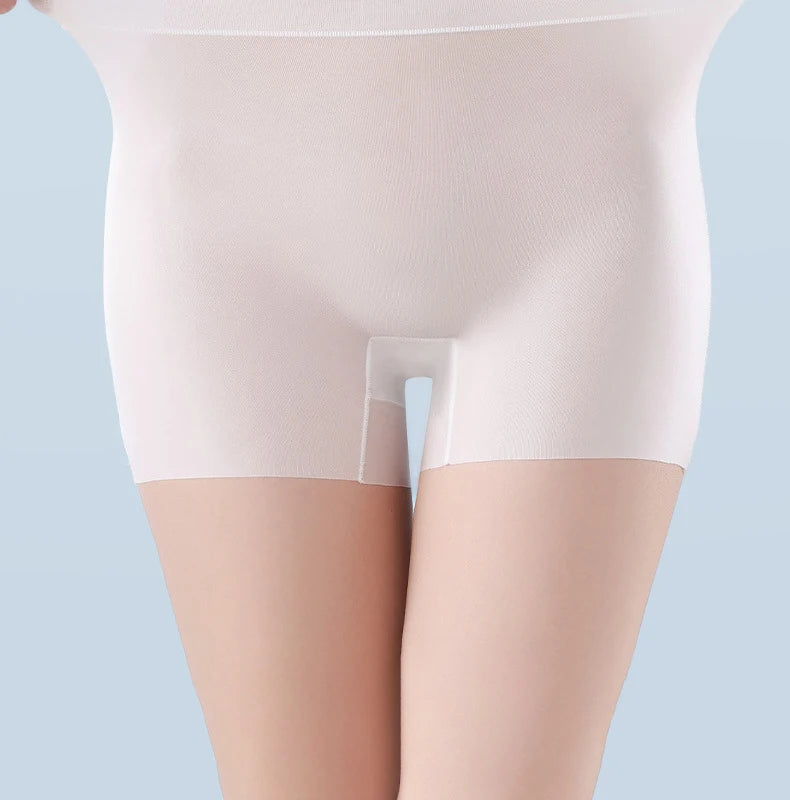 Bravellea Ice Silk Boxer Briefs 3-Pack - Women's Seamless High Waist Safety Shorts.