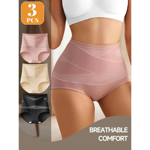 Bravellea Tummy Control Briefs 3-Pack - High Waist Compression Shaping Panties.