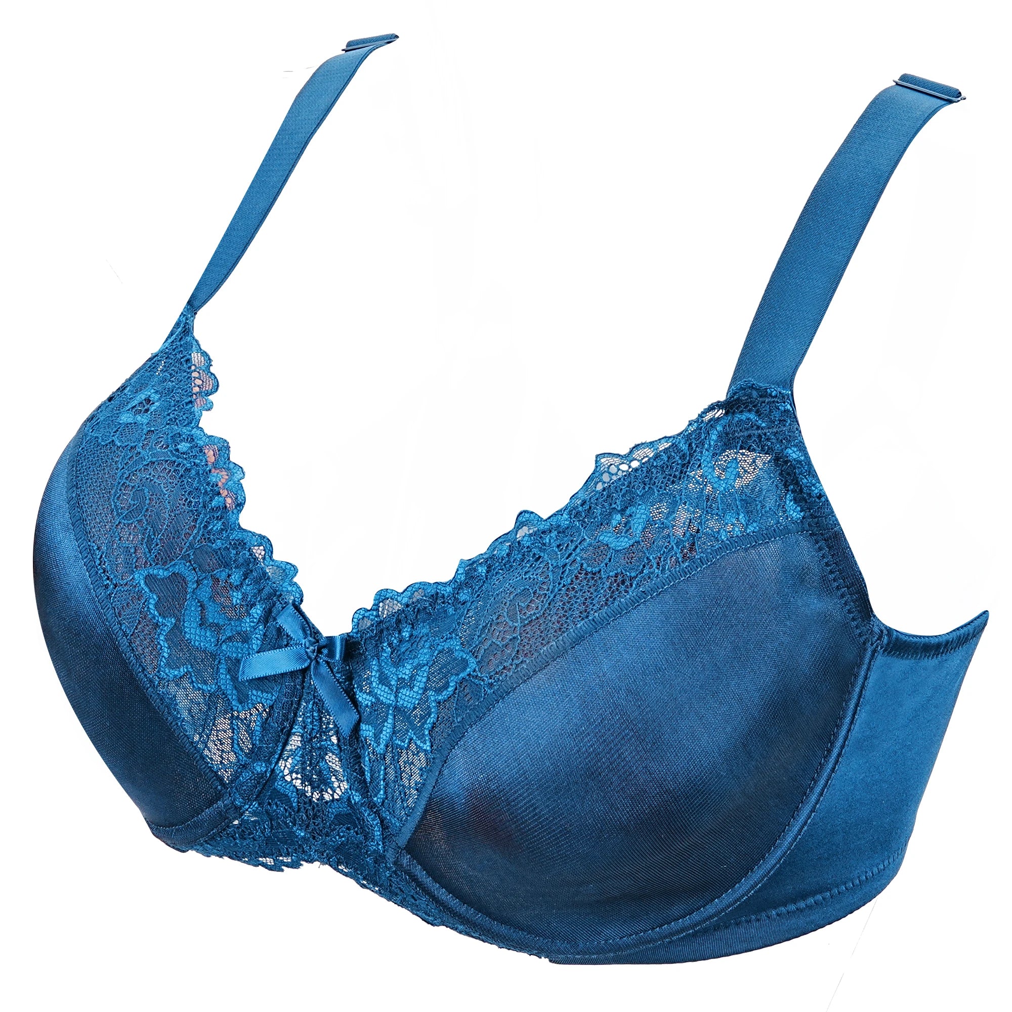 Bravellea Plus Size Floral Lace Bra - Minimizer Full Coverage Underwired