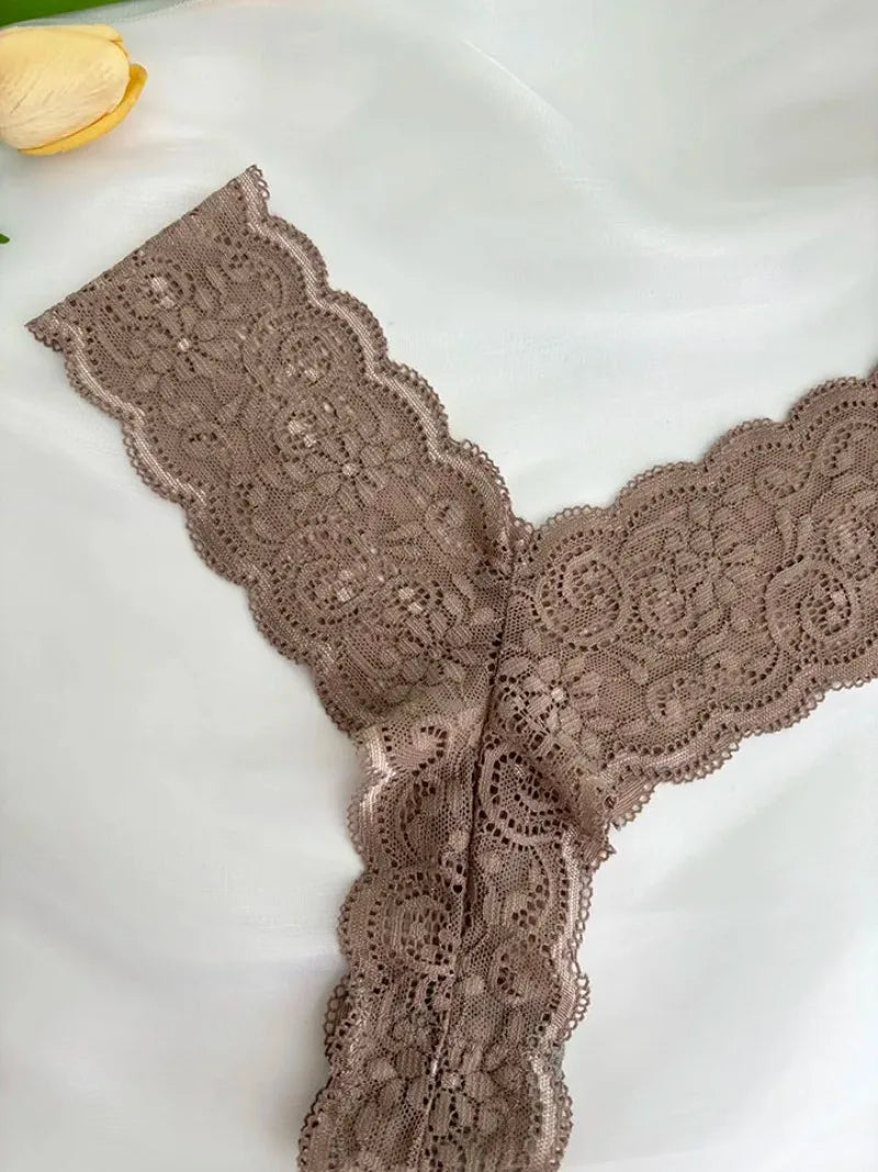 Bravellea Personalized Crystal Name Thong - Custom Text Lace G-String Gift