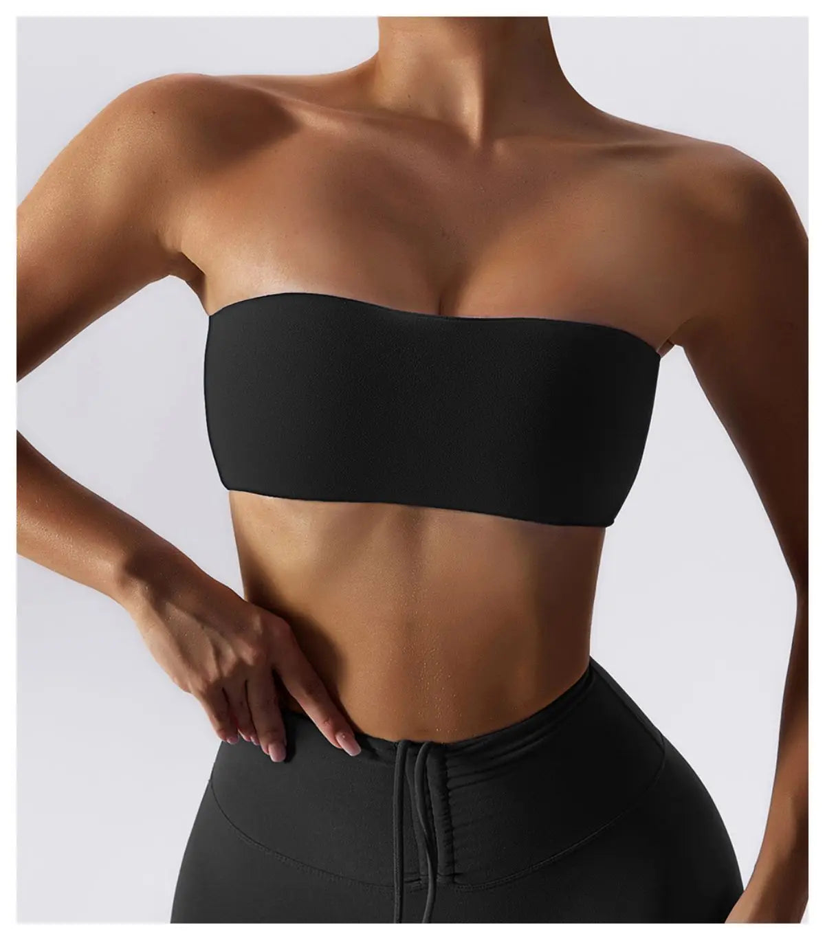 Bravellea Strapless Sports Bra - Quick-Drying Tube Top Fitness Chest Wrap