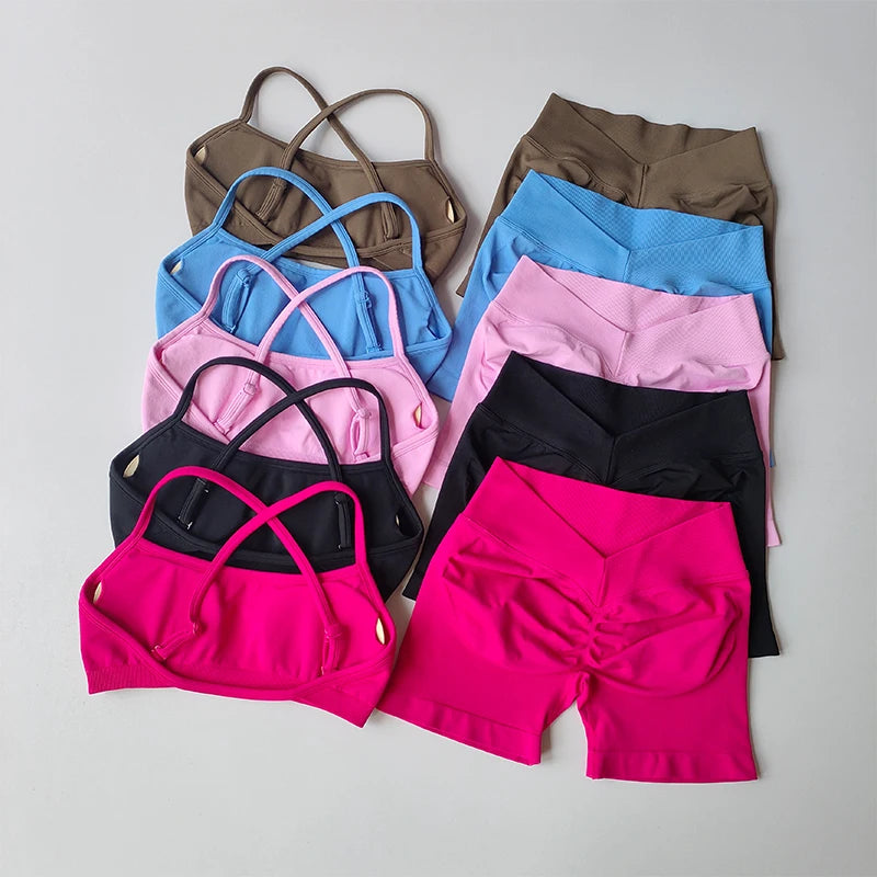 Bravellea Shockproof Seamless Sports Bra - Beautiful Back Gym Crop Top