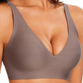 Bravellea Deep V Jelly Wireless Bra - Seamless Push-Up Plunge Bralette
