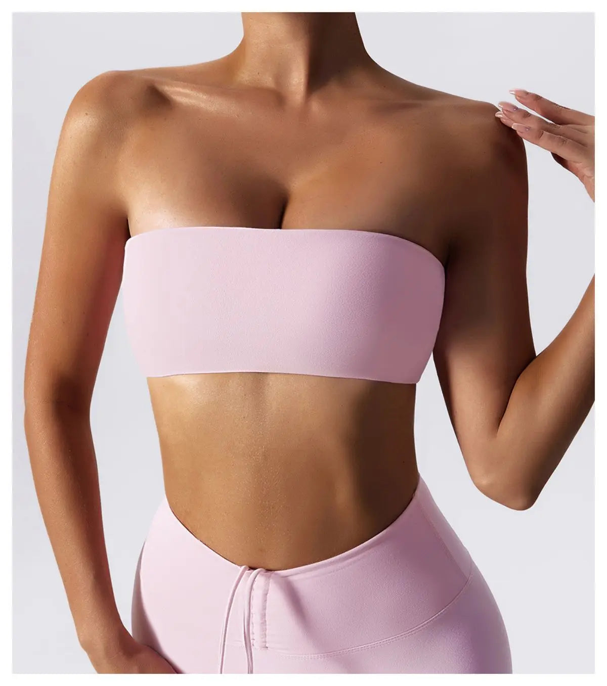 Bravellea Strapless Sports Bra - Quick-Drying Tube Top Fitness Chest Wrap