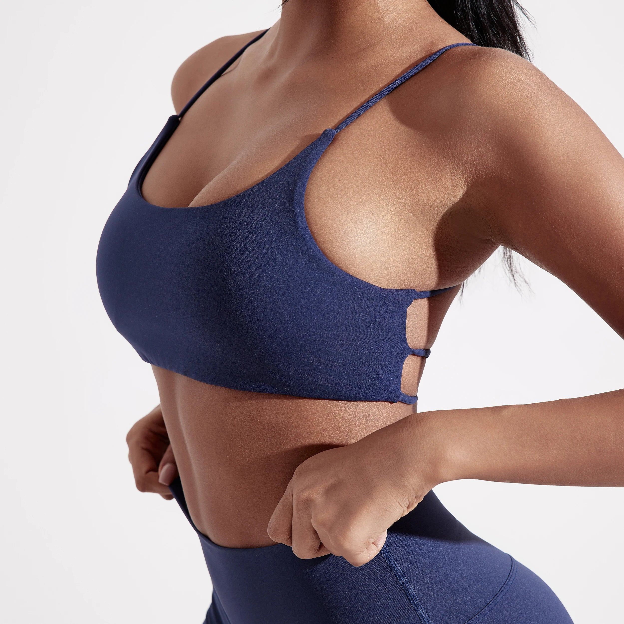 Bravellea Solid Color Gym Yoga Bra - Cross Back High Strength Sports Top.