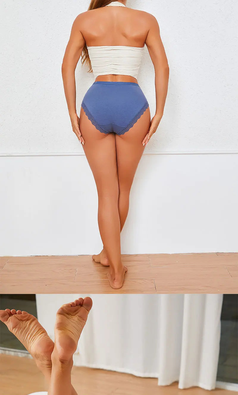Bravellea Cotton High Waist Panties 6-Pack - Women's Intimate Lingerie Briefs.