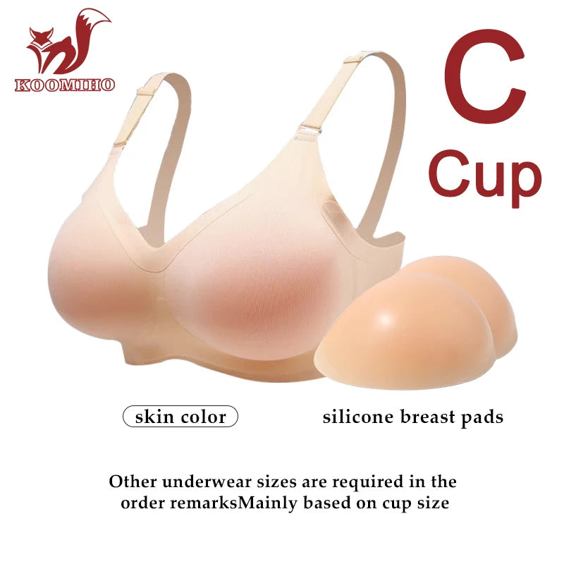 Bravellea Silicone Breast Form Bra - Crossdresser B-E Cup Detachable Cosplay