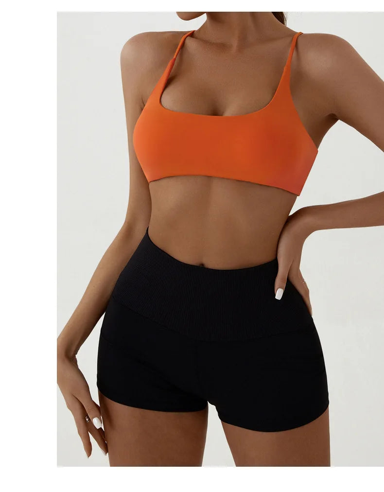 Bravellea Solid Color Yoga Bra - High Strength Tight Fit Training Top
