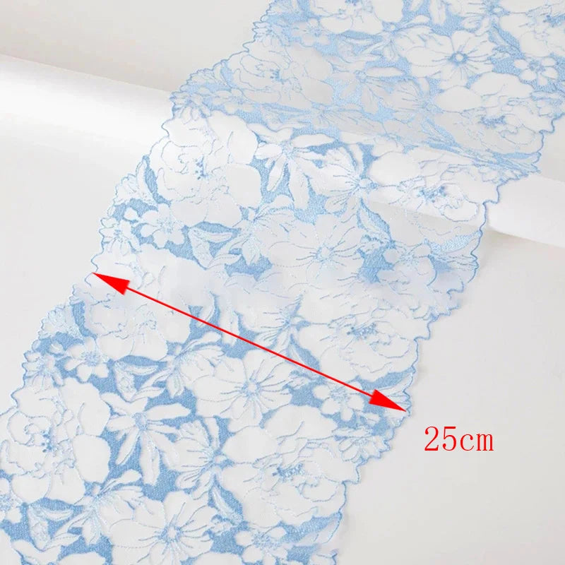 Bravellea Embroidered Tulle Trim 1 Yard - Soft Mesh Lace for Lingerie Crafts