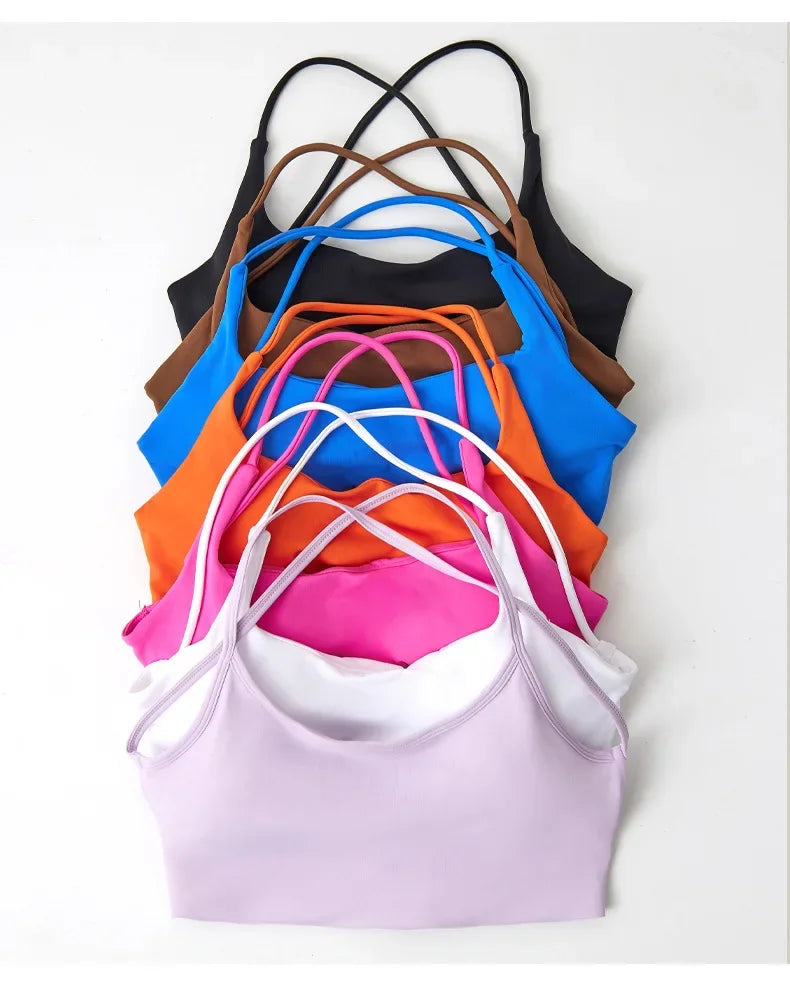 Bravellea Solid Color Yoga Bra - High Strength Tight Fit Training Top