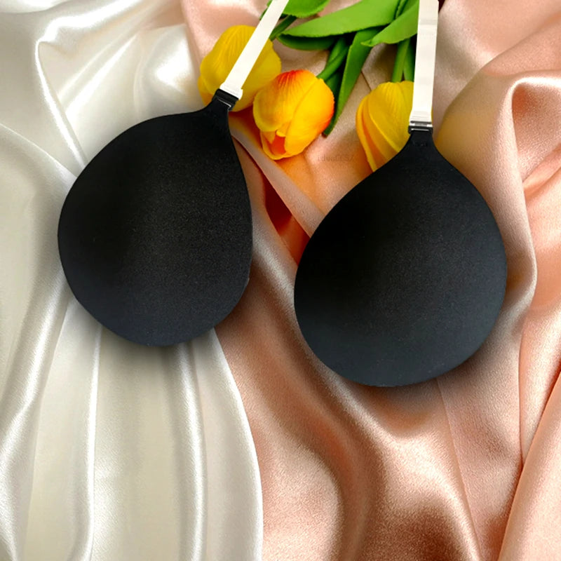 Bravellea Sticky Adhesive Bra - Invisible Backless Push-Up with Transparent Straps