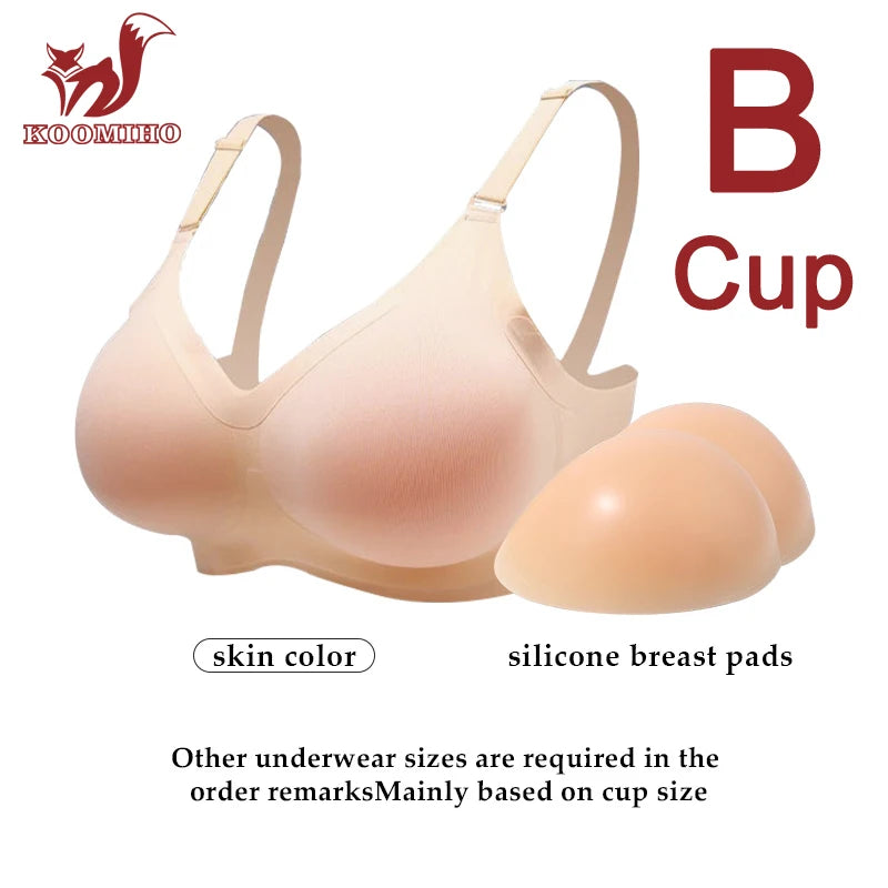 Bravellea Silicone Breast Form Bra - Crossdresser B-E Cup Detachable Cosplay
