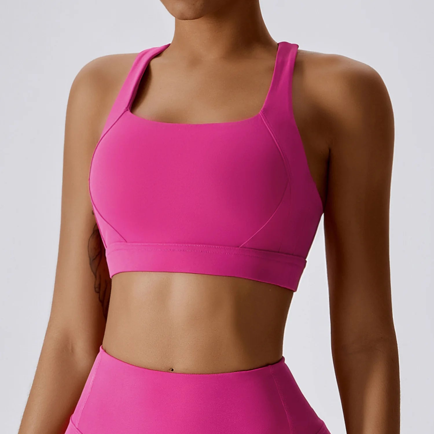 Bravellea Crossed Shoulder Strap Sports Bra - Summer Yoga Running Top