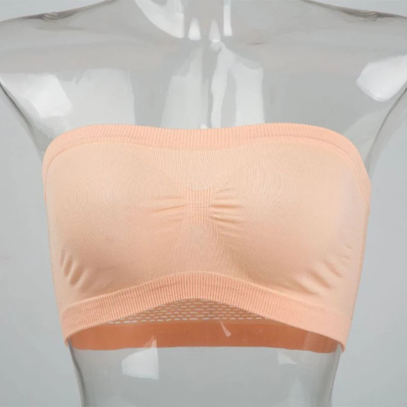 Bravellea Invisible Strapless Push-Up Bra - Seamless Solid Color Bralette