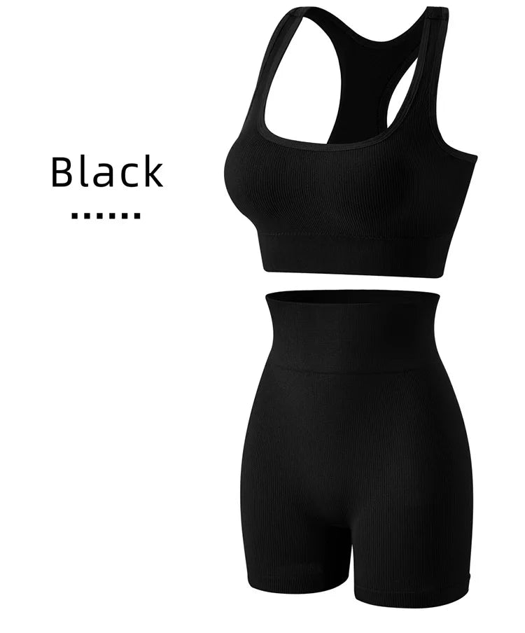 Bravellea Wireless Sports Bra & Panty Set - Seamless Crop Top Fitness Lingerie.