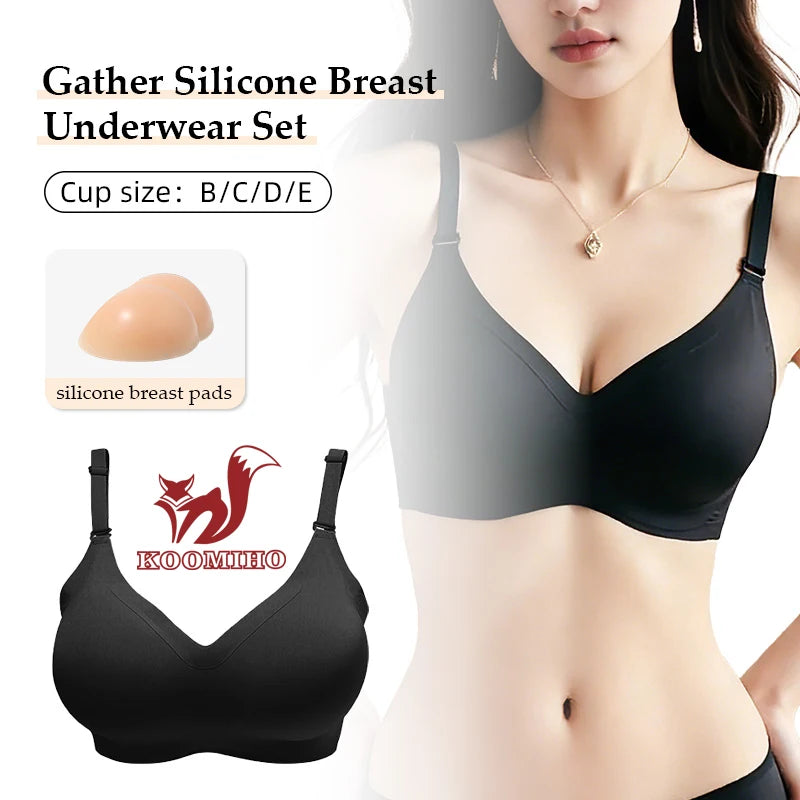 Bravellea Silicone Breast Form Bra - Crossdresser B-E Cup Detachable Cosplay