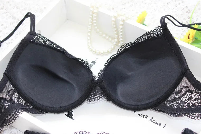 Bravellea Push-Up Embroidery Lace Bra Set - 5 Colors Sexy Lingerie.