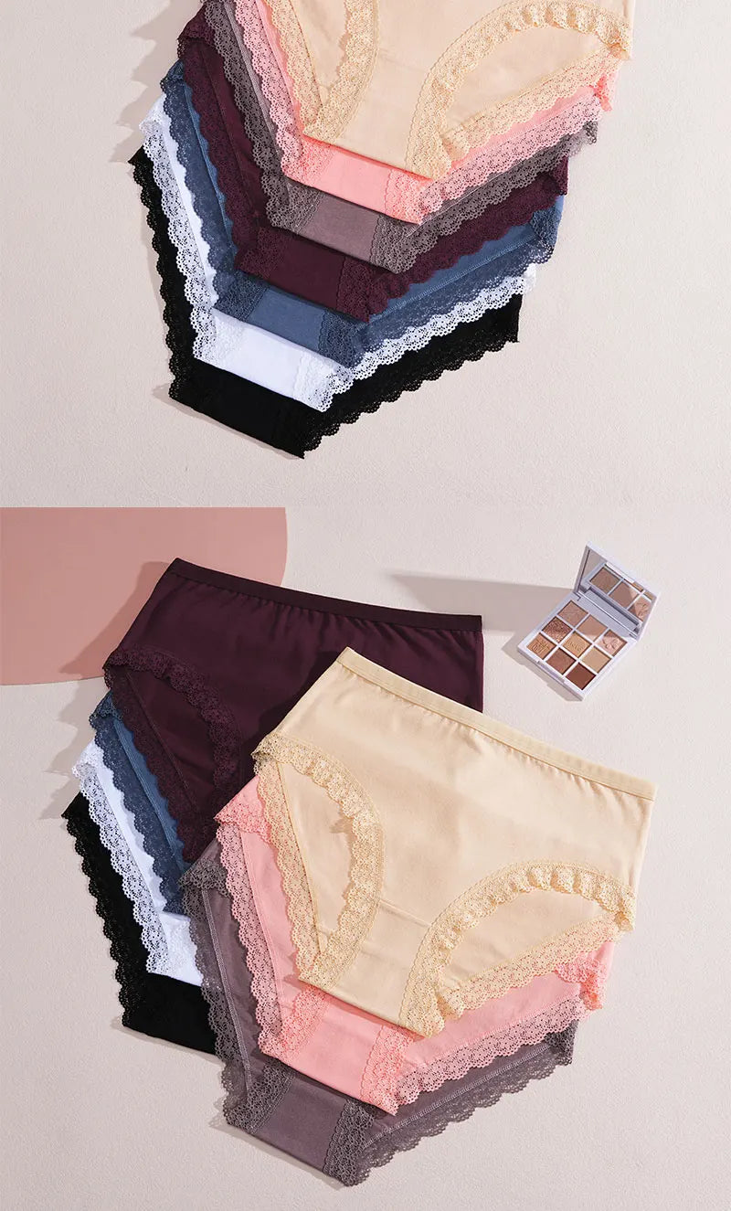 Bravellea Cotton High Waist Panties 6-Pack - Women's Intimate Lingerie Briefs.