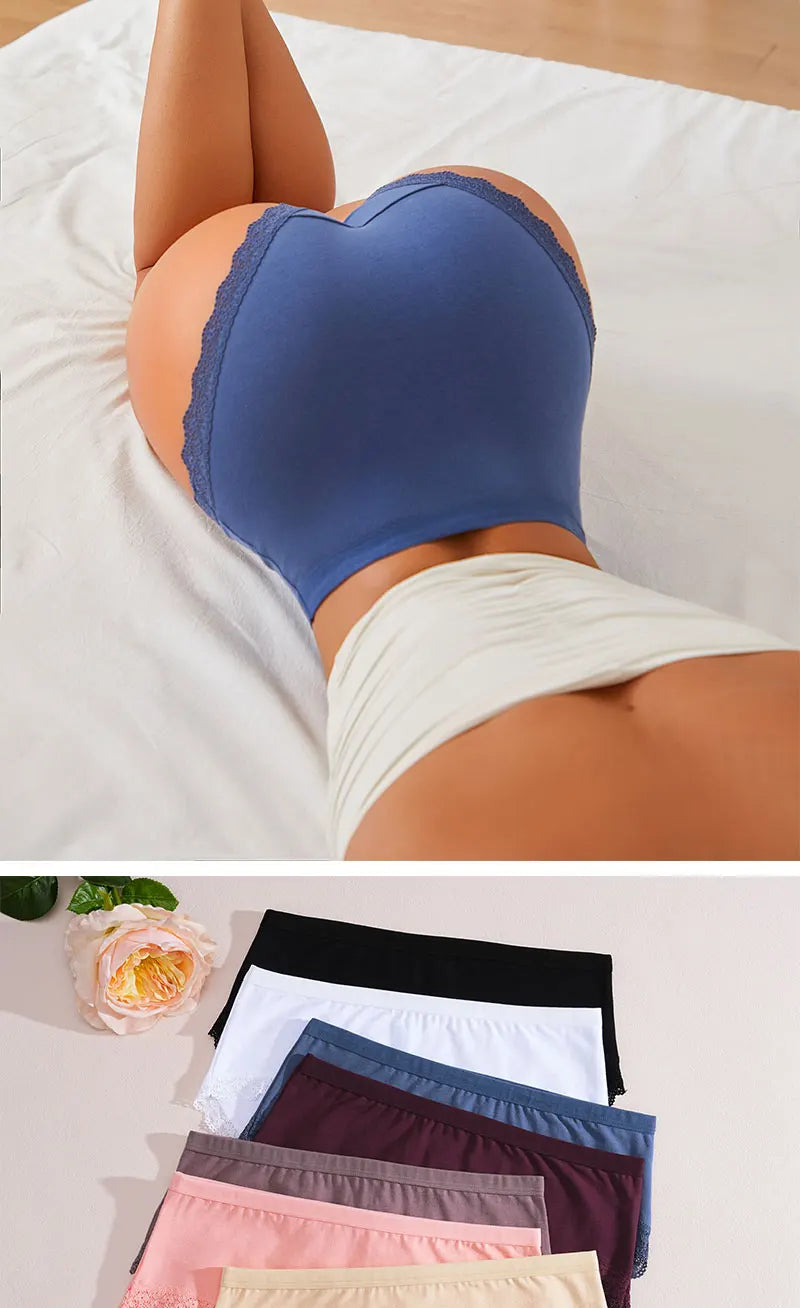 Bravellea Cotton High Waist Panties 6-Pack - Women's Intimate Lingerie Briefs.