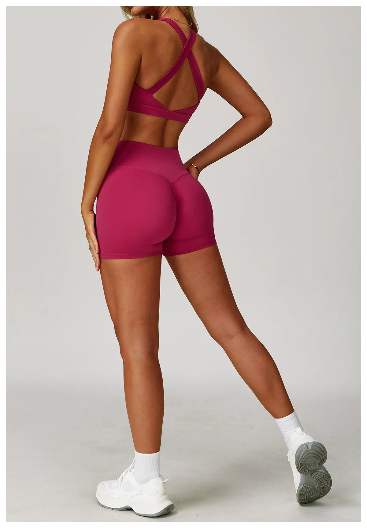 Bravellea Crossed Shoulder Strap Sports Bra - Summer Yoga Running Top