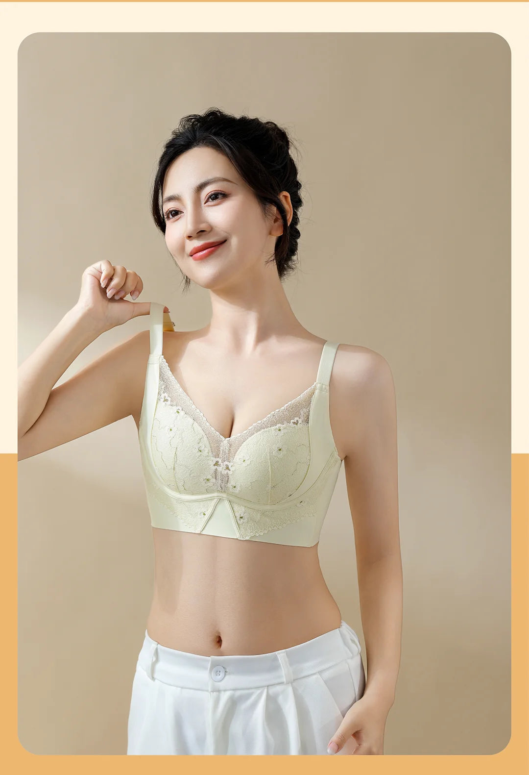 Bravellea Wireless Adjustable Lace Bra - Push-Up Anti-Sagging Sexy Lingerie