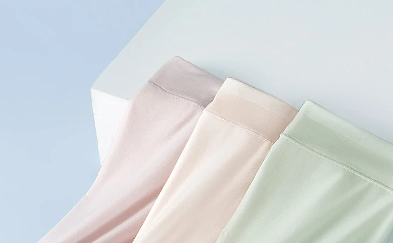 Bravellea Ice Silk Boxer Briefs 3-Pack - Women's Seamless High Waist Safety Shorts.