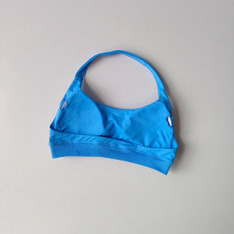 Bravellea Shockproof Seamless Sports Bra - Padded Backless Workout Top