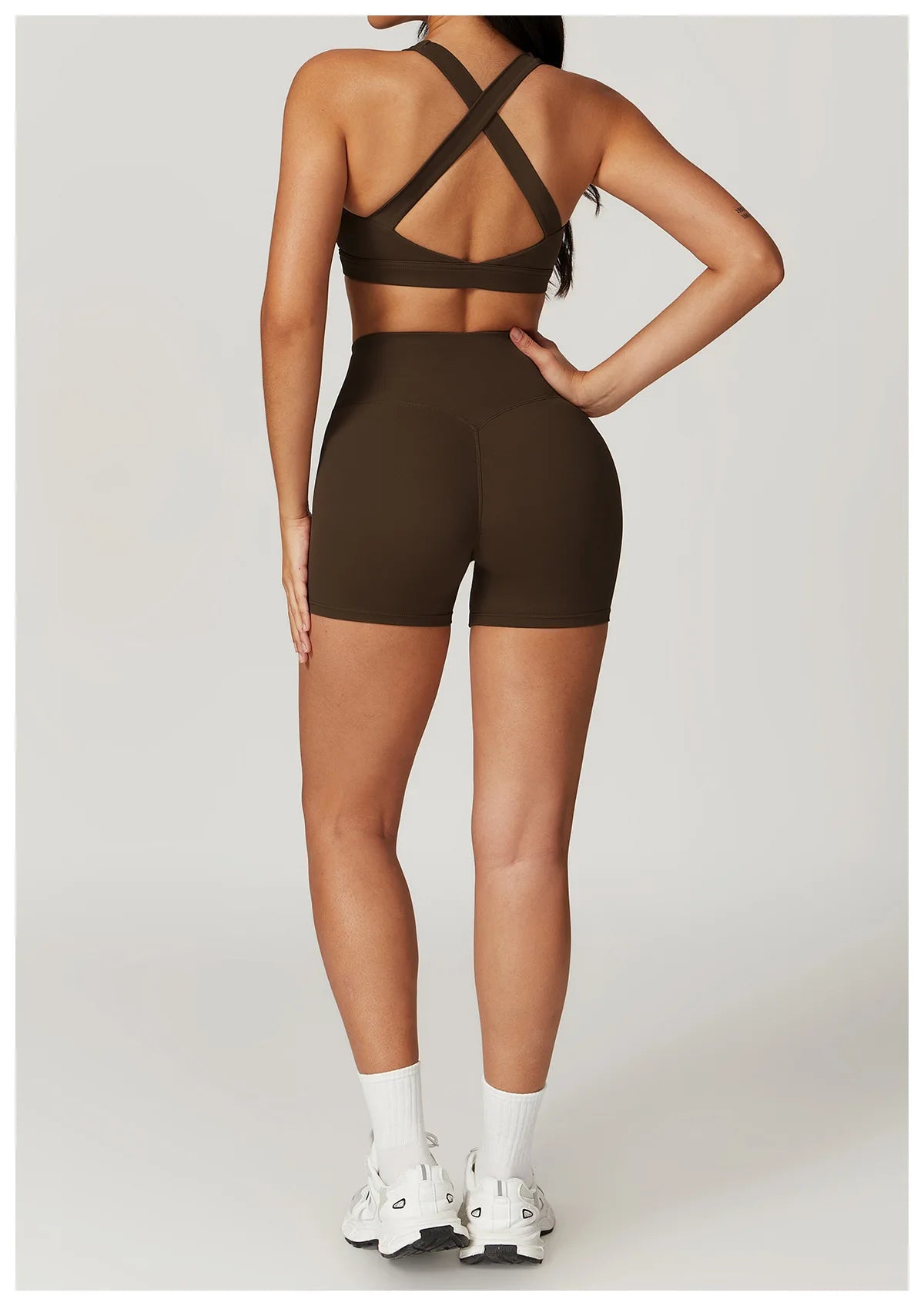 Bravellea Crossed Shoulder Strap Sports Bra - Summer Yoga Running Top