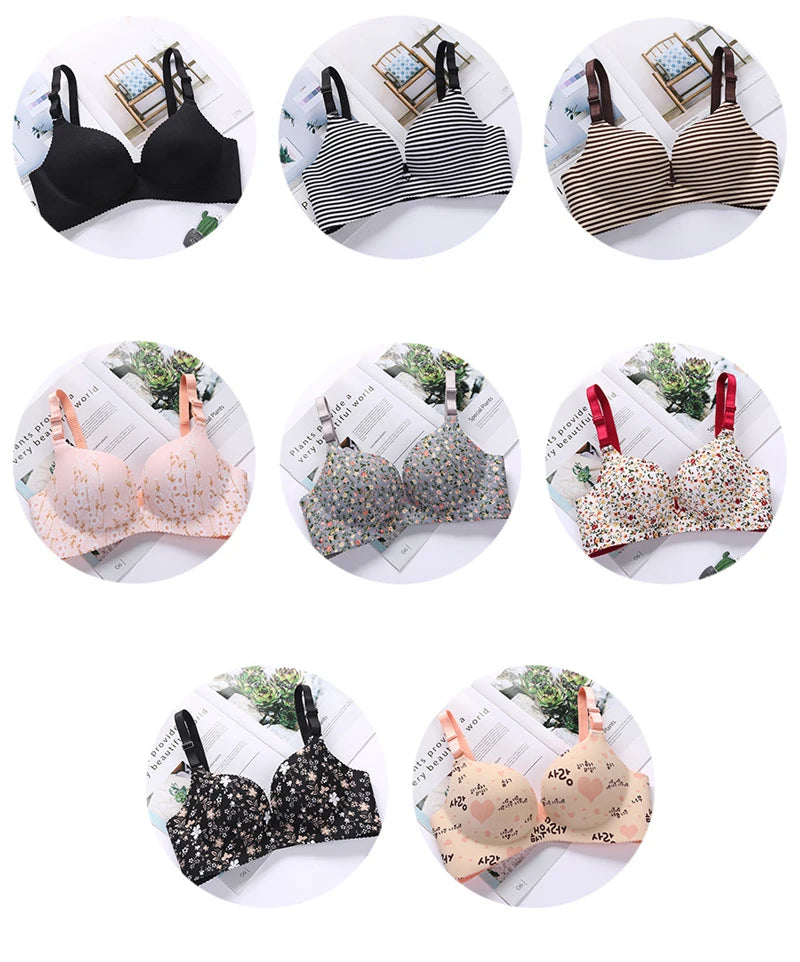 Bravellea Seamless Bra Set - Wire-Free Push-Up 3/4 Cup Adjustable Lingerie