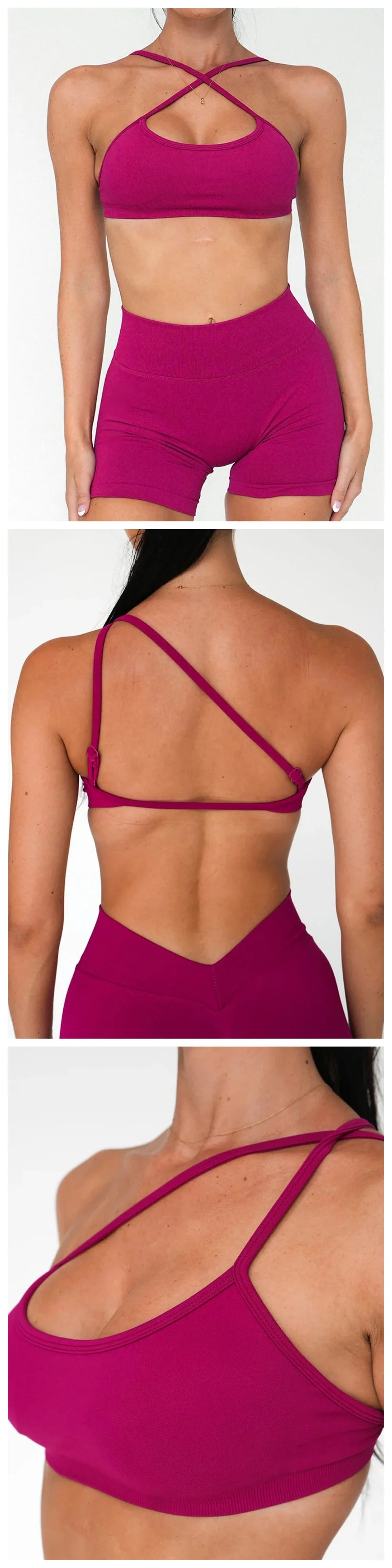 Bravellea Seamless Yoga Bra - 3-Way Convertible Strap with Removable Pads