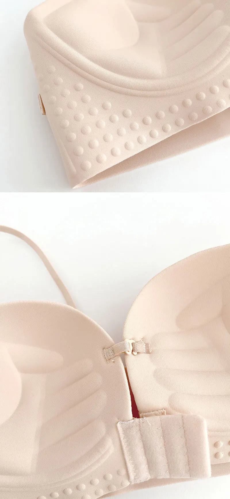 Bravellea Front Closure Push-Up Bra - Seamless Plunge Wireless Strapless