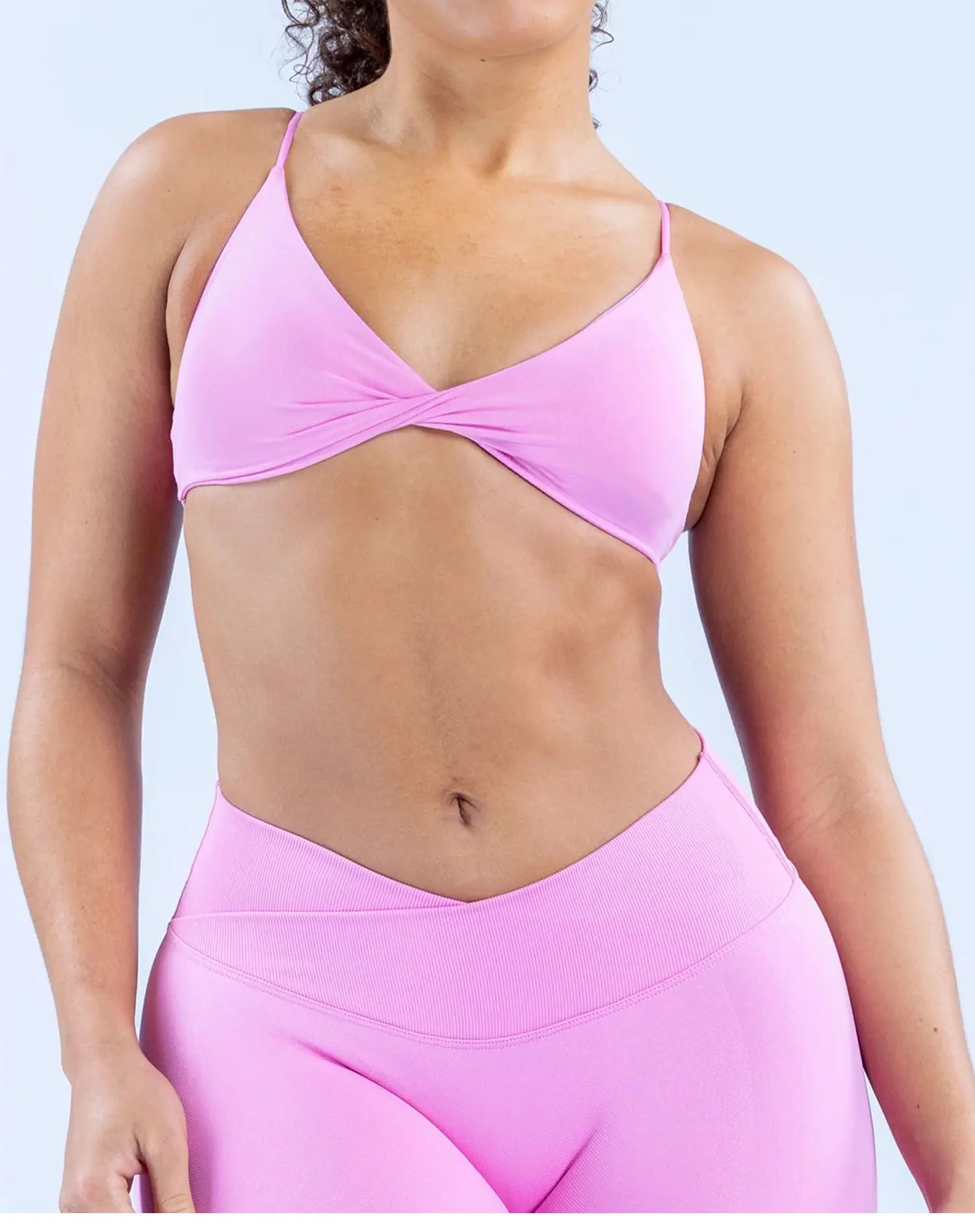 Bravellea Twist Front Sports Bra - High Support Push-Up Seamless Yoga Top