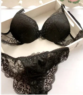 Bravellea Push-Up Embroidery Lace Bra Set - 5 Colors Sexy Lingerie.