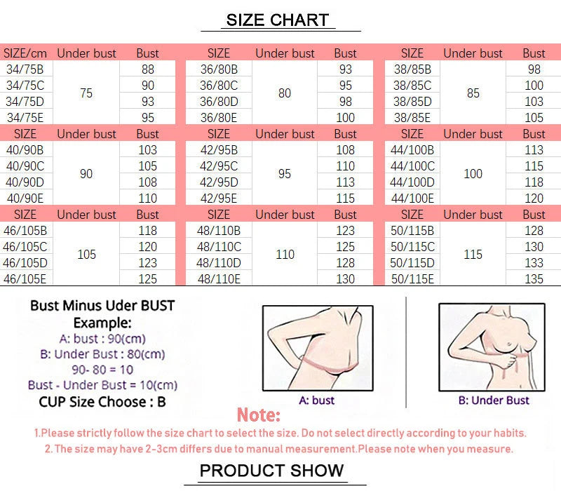 Bravellea Seamless Bra Set - Wire-Free Push-Up 3/4 Cup Adjustable Lingerie.