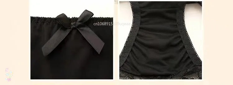 Bravellea Front Buckle Butterfly Bra Set - Detachable Straps See-Through Lingerie.